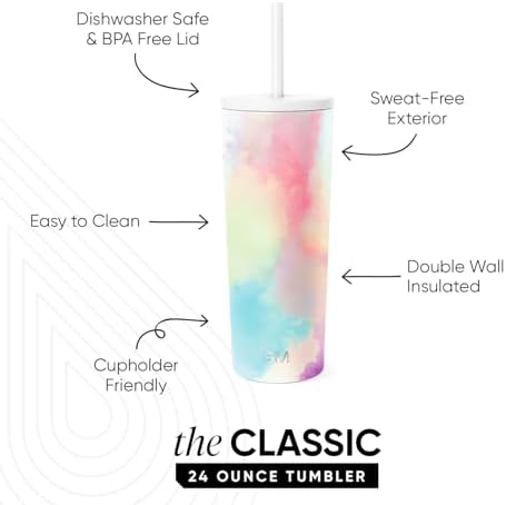 Simple Modern Iced Coffee Tumbler, Insulated | 24oz | Tie Dye - Image 2