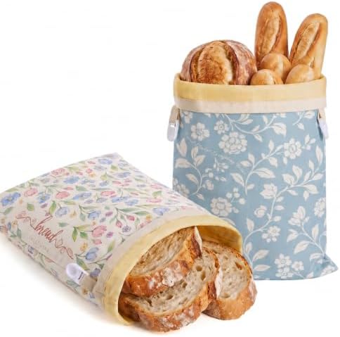 Beeswax Sourdough Bread Bags for Homemade Bread, XL Reusable Bags, 2 Pack by Holismo