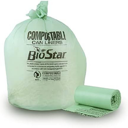 Plasticplace 20-30 Gallon Compostable Trash Bags │ 0.85 Mil │ Green Tint Garbage Can Liners │ 30” x 36” (70 Count) by Plasticplace