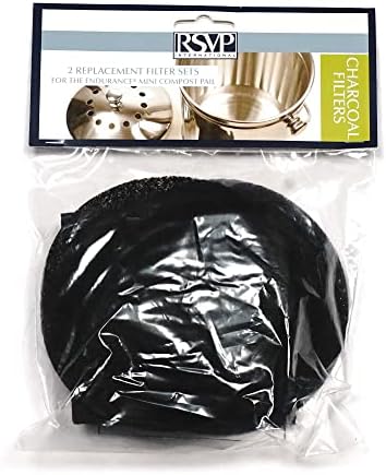 RSVP International Charcoal Compost Bin Filter 2-Piece Set Helps Keep Kitchen Smelling Fresh, Replacement - 1 Gallon Bin/Pail by RSVPInternational