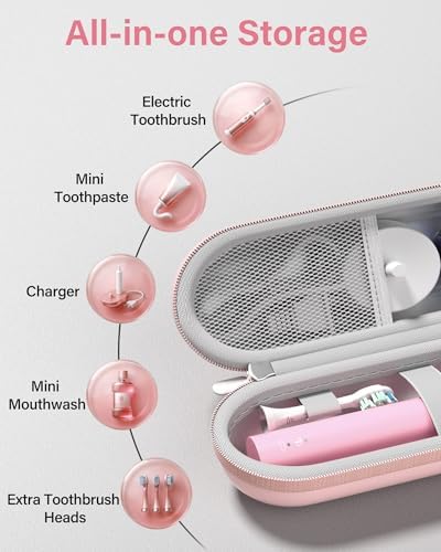 ProCase Toothbrush Travel Case for Oral-B/Oral-B Pro 1000 1500 5000 7000 7500 6000 9600/Philips Sonicare 4100 5100 1100 6100 5300 Oral-B iO Electric Toothbrush Portable Hard Container -Pink - Image 5