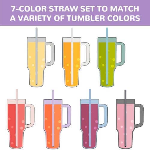 Tomorotec 7PCS Silicone Drinking Straws Fit for Stanley 40 oz 30 oz Tumbler - Image 5