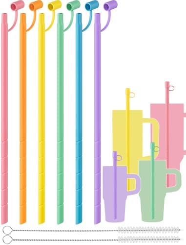 NiHome Reusable Silicone Anti-Wrinkle Straws Fit for Stanley Cups 30 40oz by NiHome