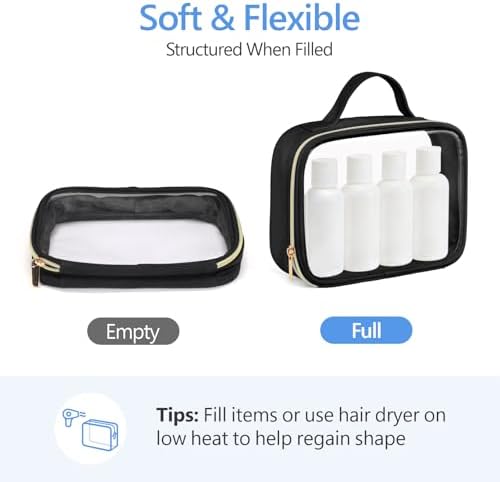 PACKISM Clear Makeup Bag Travel - TSA Approved Toiletry Bag, 3 Pack Black - Image 5