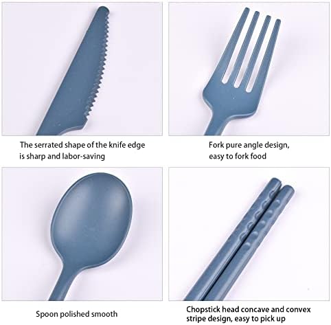 Travel Utensils with Case, Camping Reusable Utensils Set with Case - Image 3