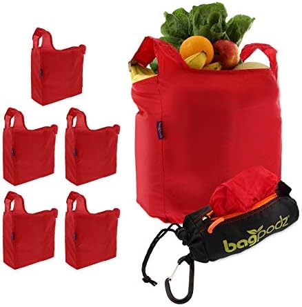 Reusable Grocery Bags, Foldable Shopping Bags in Pod, 5 Pack by bagpodz