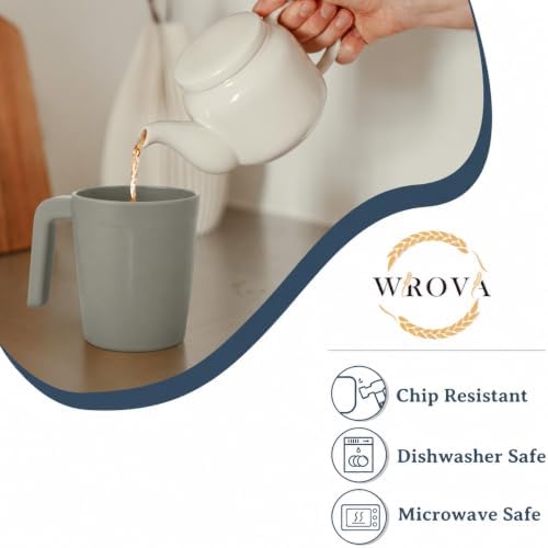 Wrova 16 OZ Coffee Mugs Set of 6, Wheat Straw Cups Alternative to Plastic Cups Reusable, Unbreakable Drink Cups for Kitchen,Party,Camping- Black & Gray - Image 3