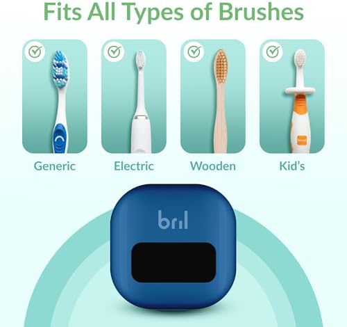 Bril UV-C Toothbrush Sanitizer and Holder – Wall Mounted, Rechargeable, 30-Day Battery, Magnetic Mount, Fits Electric and Manual Brushes, Portable Travel Case, Auto-Shutoff – Multipack - Image 3