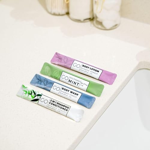 GO Essentials - Men and Women Travel Kit that contains Travel Size Shampoo and Conditioner Set, Mouthwash, Body Wash, and Travel Size Body Lotion Bulk Travel Size Toiletries, Guest and Hotel Supplies - Image 4