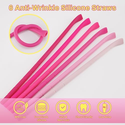 NiHome 6PCS Silicone Anti-Wrinkle Straws Fit for Stanley 40oz 30oz Tumblers - Image 4