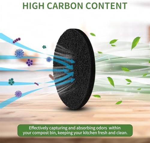 7.25 inch Compost Filters for Countertop Bin Saiqiang 12Pack Charcoal Filter for Kitchen Compost Bin Pail Replacement Filter Carbon Round Charcoal Filters for Compost Bucket - Image 4