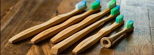Woobamboo! Bamboo Toothbrush - Adult - Super Soft, BPA Free Nylon Bristles, Eco-Friendly, Plastic Negative, Biodegradable, Compostable, Vegan (Pack of 4) - Image 6