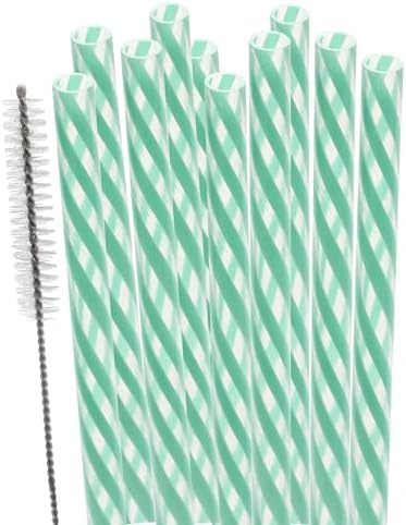 Dakoufish Replacement Straws for StanleylOwalalHydro Jug 40oz 30oz Tumbler,10 Pack 12 Inch Mint Reusable Straws With Cleaning Brush For Stanley Simple Modern Cup,Dishwasher Safe. by Dakoufish