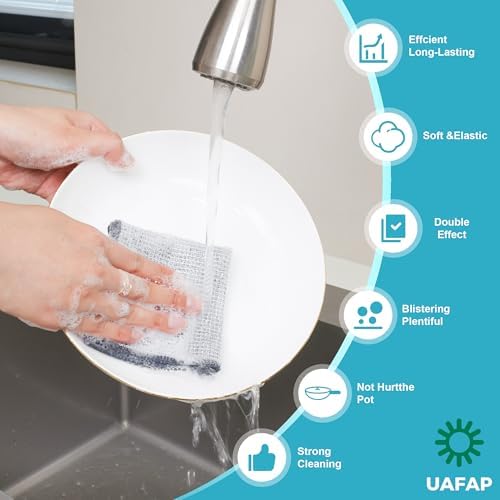 12pcs Upgrade 3-Layer Non-Scratch Steel Wool Dish Rags for Washing Dishes - Image 3