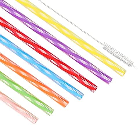 Honest ECO Reusable Stirrer Straws with Cleaner Brush Short Assorted color Plastic Pipes fit for Milk & Juice & Coffee & Smoothies & Cocktail & Kids Straws Kit (24Count-7.5in) - Image 2