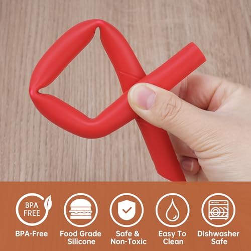 NiHome 6 PCS Extra Wide Reusable Bent Silicone Straws for Boba & Smoothies - Image 4