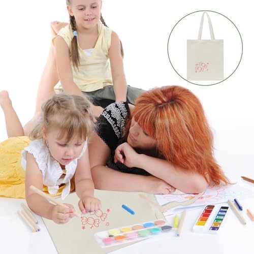 HECTOLIFE 6/12/24/48/ 96 Pack Canvas Tote Bags,Reusable Blank Canvas for Shopping Bags - Image 2