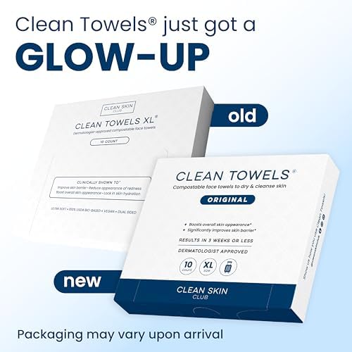 Clean Skin Club Clean Towels XL®, Travel Pack 100% USDA Biobased Disposable Face Towel, Eczema Association Accepted,Dry Wipes, TSA-Approved Travel Essential, 1 Pack, 10 ct Total - Image 2