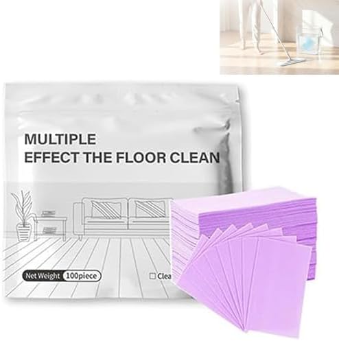 100 Piece Floor Cleaning Tablets Multi-Surface Cleaner, Multi-Surface Floor Cleaner Tablet, Multi-effect Concentrated Cleaner Tablets for Mopping for Hardwood Laminate Floors Wall Tiles Glass (Purple) by Unknown