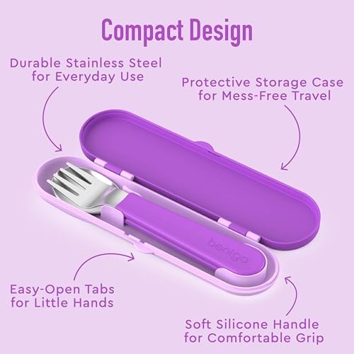 Bentgo Kids Plastic Utensil Set with Fork, Spoon, & Storage Case - Image 4