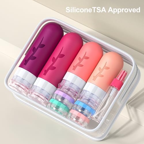Tocelffe Travel Bottles for Toiletries, Tsa Approved Silicone Containers for Toiletries, Leak Proof Refillable Liquid 3oz 2oz Travel essentials for Shampoo Conditioner Lotion BPA Free - Image 5