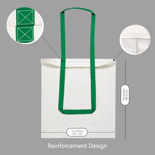 TOPDesign 24-Pack Economical 16"x15" Cotton Tote Bag, Lightweight Medium Reusable Grocery Shopping Cloth Bags, Suitable for DIY, Advertising, Promotion, Gift, Activity - Image 6