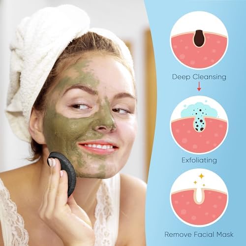 GAINWELL 50-Count Black Compressed Facial Sponges for Daily Facial Cleansing and Exfoliating, 100％ Natural Cosmetic Spa Sponges for Makeup Remover, Reusable - Image 6