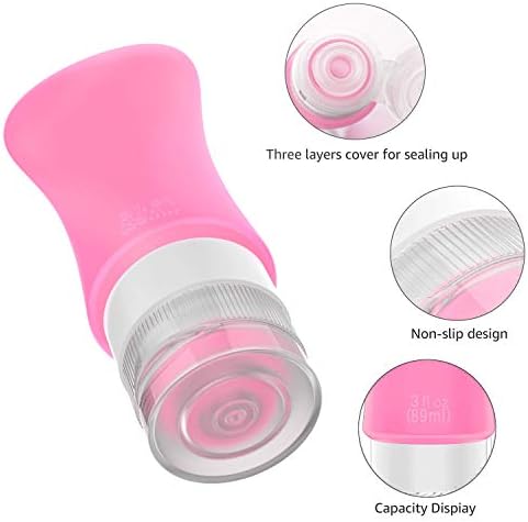 4 Pack Travel Bottles, 3oz Leak Proof Accessories Containers Size Toiletries,Travel Shampoo and Conditioner Bottles, Fun Outdoors 9 Pieces - Image 2
