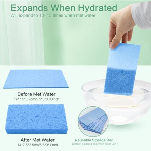 Large Cellulose Sponges, Kitchen Sponge for Dish, Thick Heavy Duty Scrub Pads, Non-Scratch Scrubber for Household/Cookware/Bathroom/Office/Boat 5.5" x 3" x 1" (7 Pack) Blue - Image 3