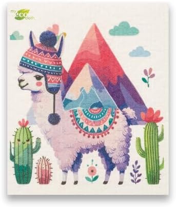 SWEDEdishcloths - Eco Friendly Cellulose Sponge Dish Towels - Mixed Set of 6 (One of Each Design) Llama Swedish Dish Cloths - Image 4