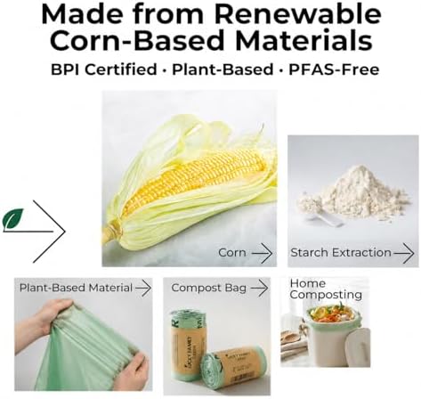 2.6 Gallon Compost Bags for Kitchen Countertop Bin, Compostable, 50 Count - Image 6