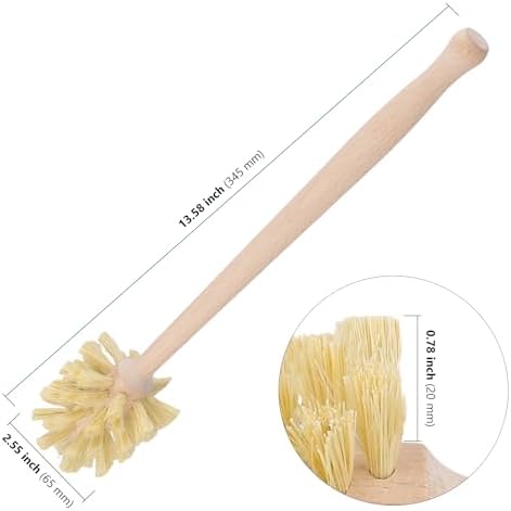 HAKZEON 4 Pack Wood Bottle Brush 14 Inch Extra Long Beechwood Handle and Sisal Bristles, Kitchen Bottle Brush for Scrubs Wide Mouth Jars, Cups, Tumblers, Dishes, Vases - Image 2