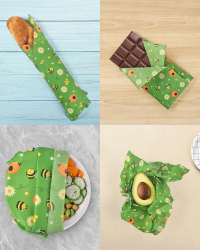 Beeswax Food Wraps 1 Meter Roll 13 x 39 Inch Reusable Beeswax Wraps Eco-Friendly Sustainable Food Storage Wraps for Sandwich, Cheese, Fruit, Bread, Snacks - Image 5