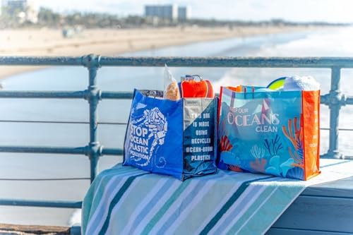 Earthwise Reusable Grocery Bags – Foldable & Water‑Resistant OceanWise® Shopping Bags, Gift Totes, Durable Multi‑Use Eco Bags (5 Pack) - Image 3