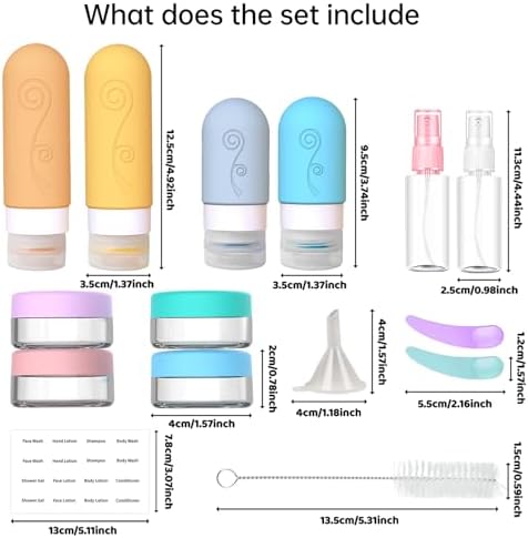 vodvob 16 Pack Travel Bottles Set for Toiletries, TSA Approved Travel Containers Leak Proof Silicone Squeezable Travel Accessories 2oz 3oz for Shampoo Conditioner Lotion Body Wash (BPA Free) (Orange) - Image 4