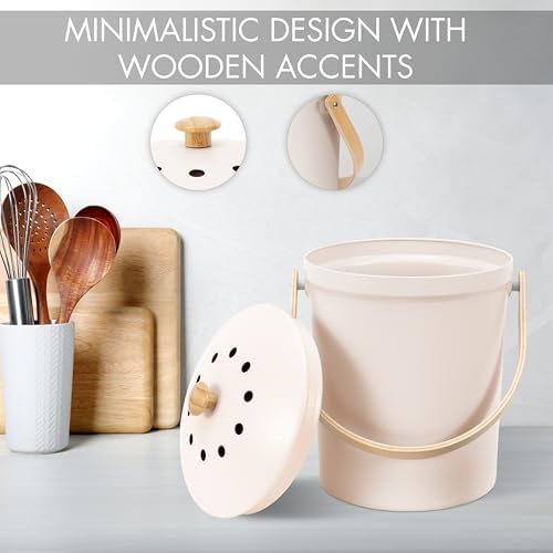 Beautiful Kitchen Compost Bin with Smell Proof Lid for Your Countertop - Image 5