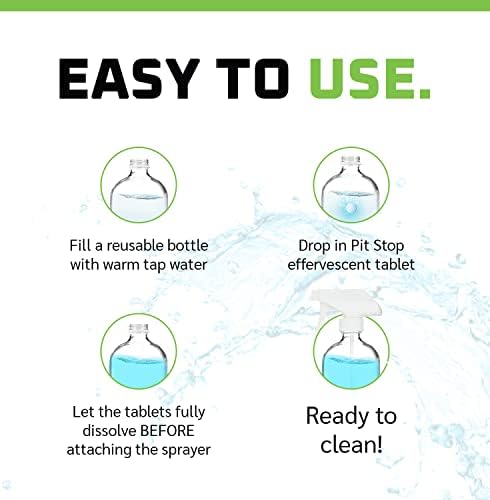 WASH&WHIPS Glass Cleaner Tablets (Makes 5 Gal/20L/40 Bottles) - Streak-Free, Cleans Glasses, Windows, Windshields - Car, Office, Home & Kitchen (5 count, Pink Tablets) - Image 3