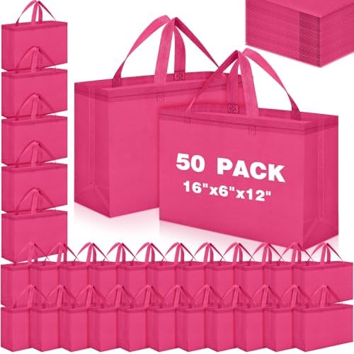 Windyun Reusable Grocery Bags Large Non Woven Shopping Bags with Handles Foldable Portable Tote, 16x6x12 Inch by Windyun