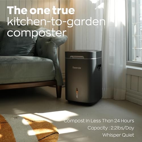 Reencle Prime Electric Composter - 14L Kitchen Composter, Decomposes Up to 2.2 lbs Food Waste Daily, Odorless Indoor Composting with Whisper-Quiet Technology & Rapid Decomposition (Silver) - Image 5