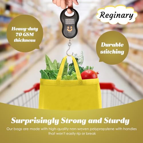 Reginary 100 PCS Non Woven Tote Bags Bulk,Yellow - Image 6