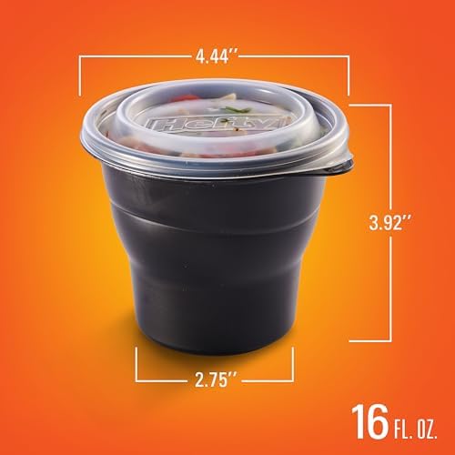 Hefty Multi-Purpose Plastic Cups with Lids, Black, 16oz, 4ct - Image 5