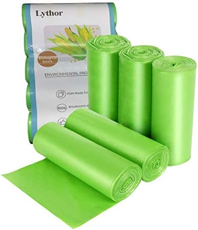 Compostable Trash Bags, Lythor 4 Gallon Small Garbage Bags 100 Count Made From PSM Starch-based for Kitchen Bathroom Bedroom Office Trash Can by Lythor