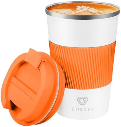 CS COSDDI 12 oz Coffee mug - Stainless Steel Coffee Cup with Leakproof Lid by CSCOSSDI