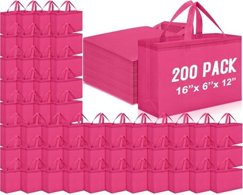 Windyun Reusable Grocery Bags Large Non Woven Shopping Bags with Handles Foldable Portable Tote, 16x6x12 Inch by Windyun