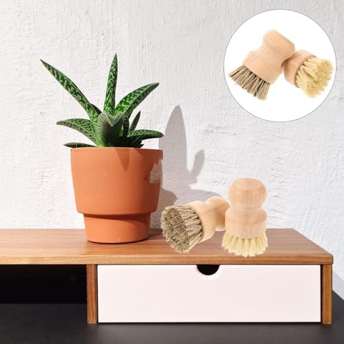 Homoyoyo 2pcs Palm Fiber Kitchen Scrub Brush Set, Natural Palm and Sisal Fiber Pot Scrubber for Dishwashing and Sink Cleaning, Multipurpose Household Cleaning Tool - Image 5