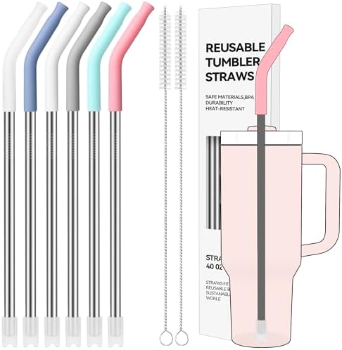 40 oz Straight Metal Straws for 40 oz Stanley Tumbler by AccessoriesForWaterBottle