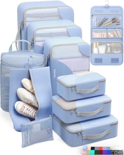 OlarHike 10 Set Packing Cubes for Travel,Gifts for Women Mom,Anti-Tearing Suitcase Organizer,with Over 1000 pcs Mesh Holes,Vacation Essentials & Accessories for Cruise Ship by OlarHike