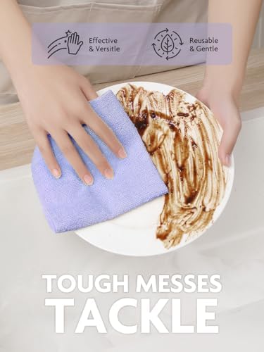 Fantasticlean Microfiber Cleaning Cloth Roll- 40 Sheets, 12"x12" (Lavender) - Image 4