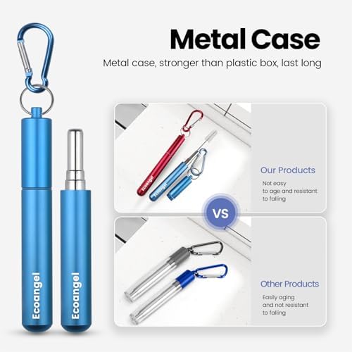 Ecoangel Cruise Ship Essentials, Reusable Metal Straws (4 Pack) - Image 3
