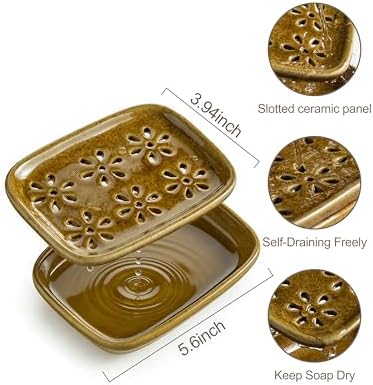 Miamolo 2 Layer Soap Dishes for Shower with Drainage, Keep Soap Bars Dry - Image 4